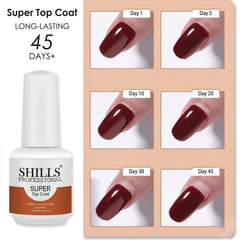 15ml Super Top Coat Gel Polish SHILLS Professional – High Shine No Wipe UV LED Nail Top Coat