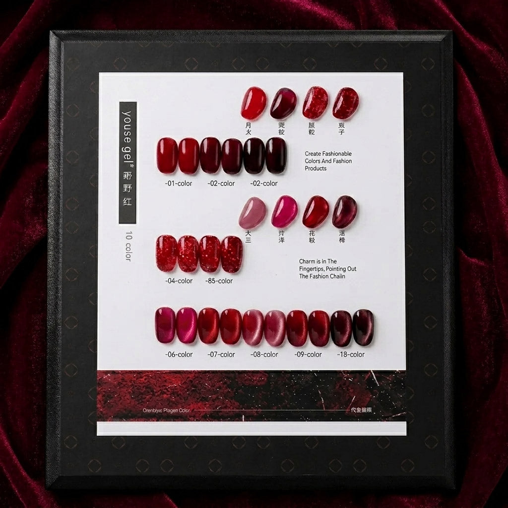 Luxury Red 15ml Cat Eye's (10 Pcs Set) Youse Gel
