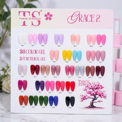 TS Grace 2 Gel Polish kit With Cat eye 7.5ml (30+6 pcs set) TS Thr3e Strokes