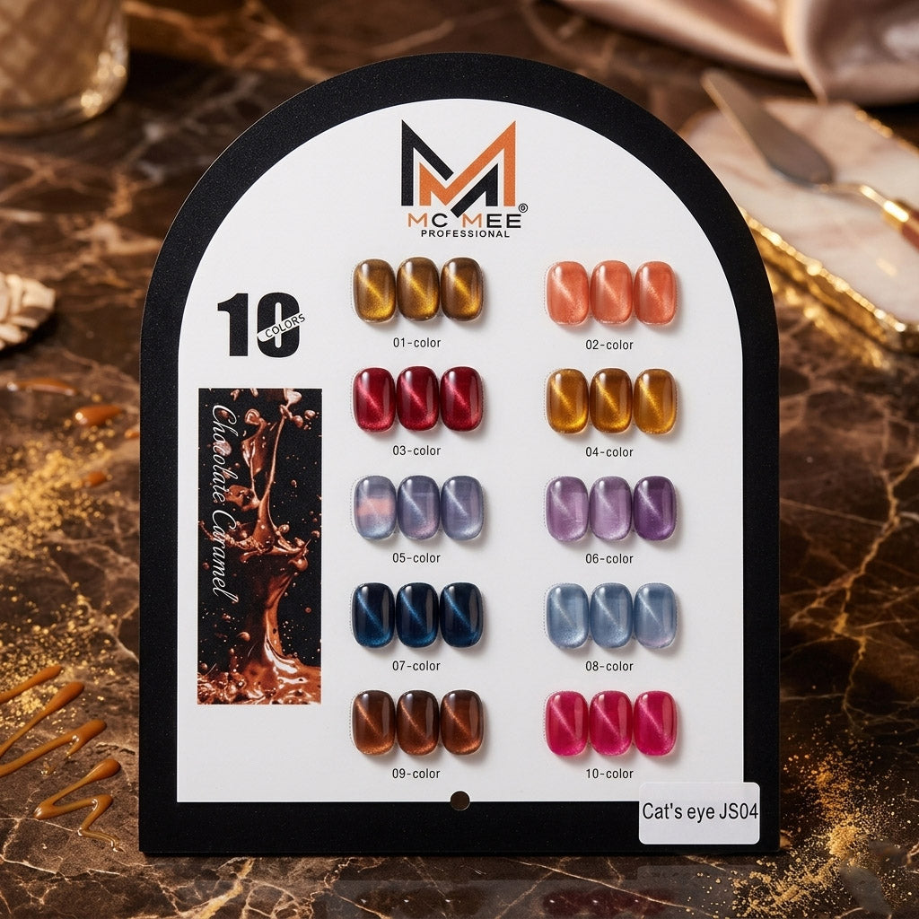 JS04 Floating Sunlight 15ml Cat Eye Gel Polish Set (10 Pcs) MC MEE Professional | Magnetic UV/LED Nail Art Collection