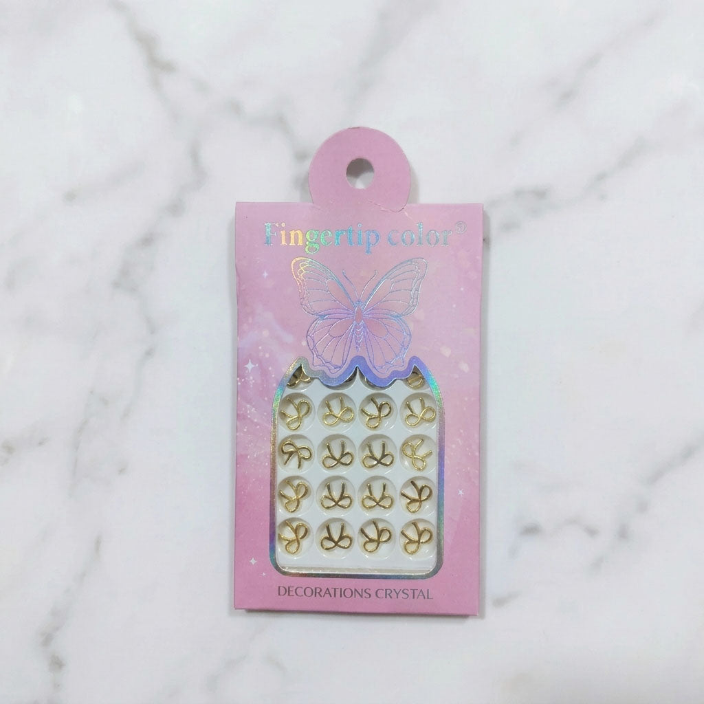 Gold Metal Bow Nail Charms – Metallic Bow Nail Art Decorations