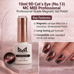 9D Bronze Cat Eye Gel Polish (Shade No. 13) MC MEE Professional
