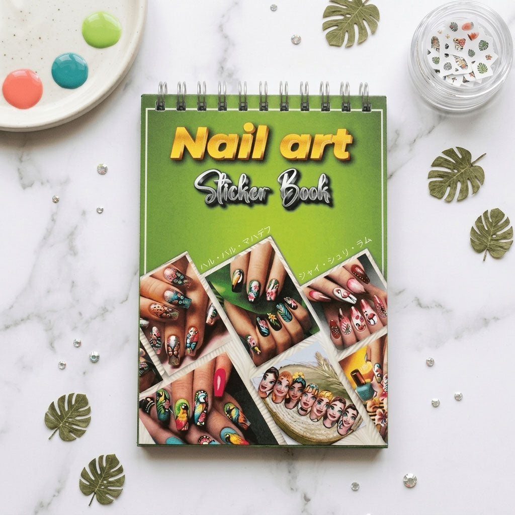 Nail Art Sticker Making Laminated Book – Reusable Nail Design Practice Book for Beginners & Professional Nail Artists