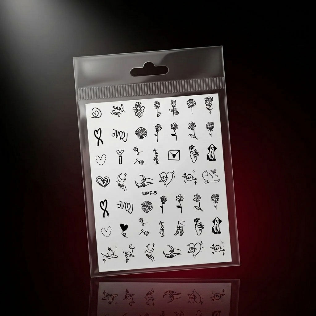 Girly Doodle theme Water Decal