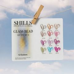 A Glass Bead 10ml Cat Eye's (12 Pcs Set) SHILLS Professional