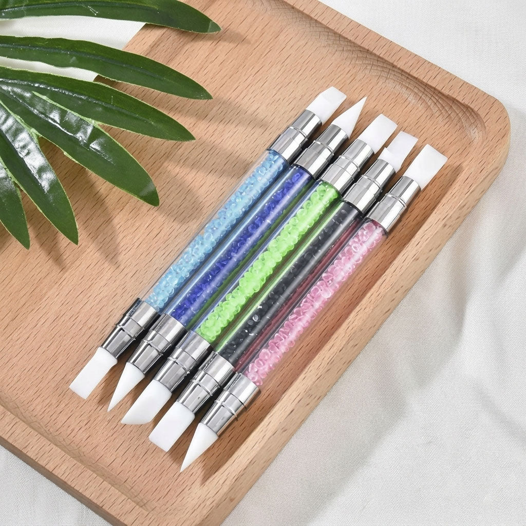 Silicone Nail Art Carving & Drawing Brush Set Professional Nail Sculpting Tools for Gel Polish & 3D Nail Art