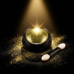 Gold Chrome Powder for Nail Art | Mirror Effect Metallic Nail Pigment