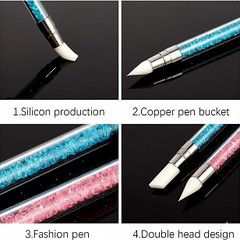 Silicone Nail Art Carving & Drawing Brush Set Professional Nail Sculpting Tools for Gel Polish & 3D Nail Art