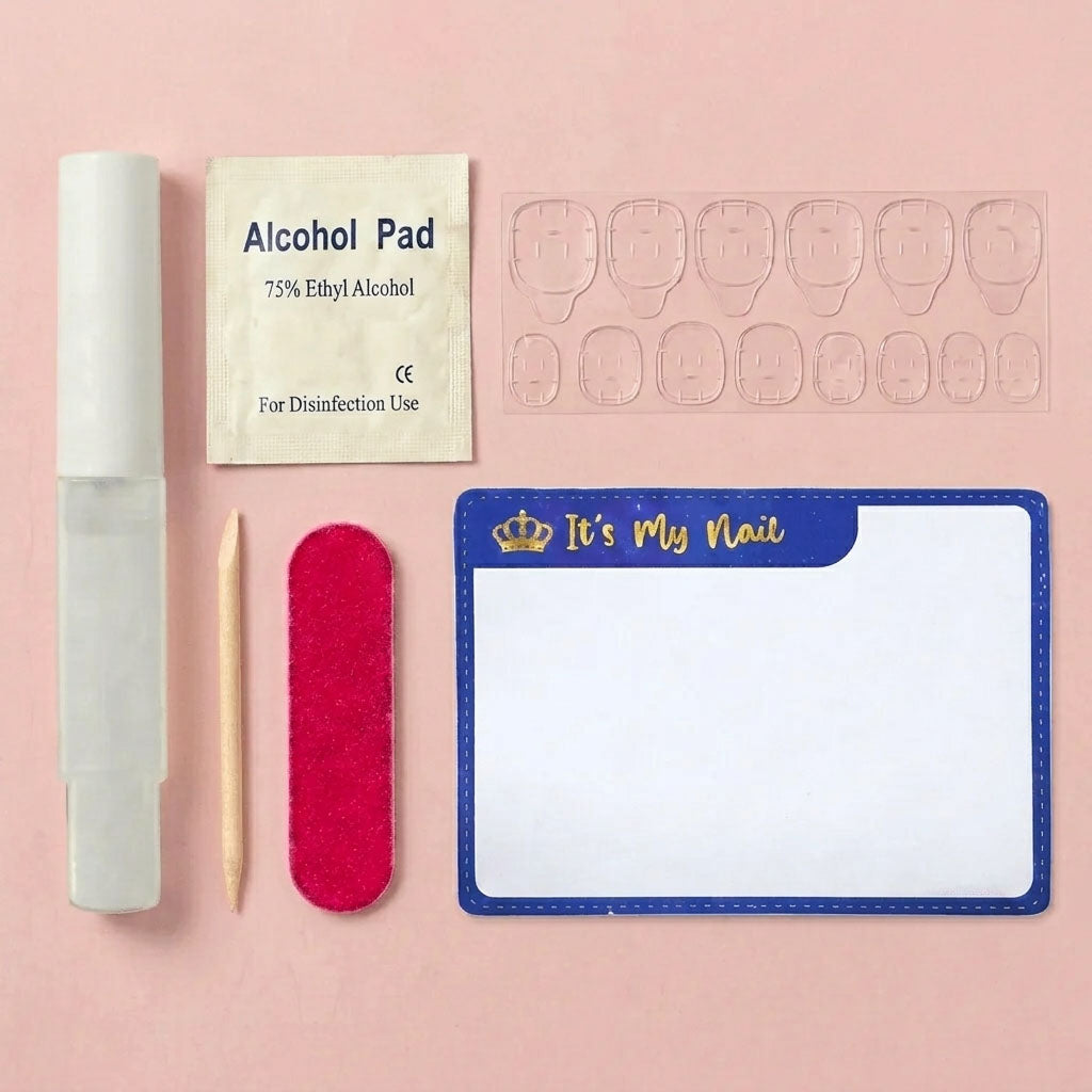 Press On Kit with Card (6 Items) | Complete Press On Nail Starter Kit for Salon & Home Use