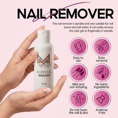 Acrylic Remover for Acrylic Nails, Gel Polish & Nail Extension Removal- 50ml  MC MEE Professional