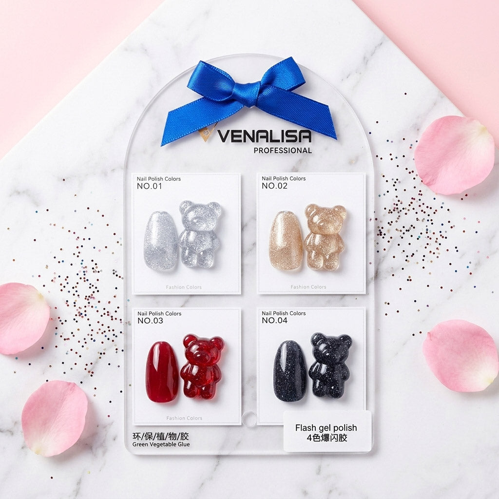 Flash | Glitter Gel Polish 15ml (4 pcs) Venalisa Professional