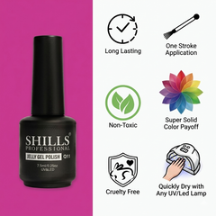 Red Jelly Gel Polish 7.5ml Shills Professional | Transparent Jelly Red Gel Nail Polish for UV/LED Nails