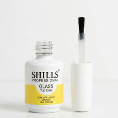 Glass Top Coat 15ml Shills Professional | High Shine Nail Gel Top Coat
