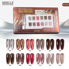 Burnt Tea Mocha 10ml Cat Eye's (12 Pcs Set) SHILLS Professional