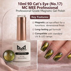 9D Peacock Feather Cat Eye Gel Polish (Shade No. 17) MC MEE Professional