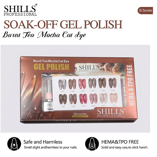Burnt Tea Mocha 10ml Cat Eye's (12 Pcs Set) SHILLS Professional