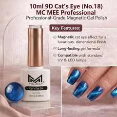 9D Blue Cat Eye Gel Polish (Shade No. 18) MC MEE Professional