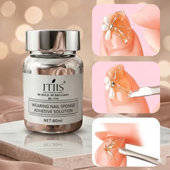 80ml Adhesive Solution ITIIS Professional | Nail Extension Adhesive Liquid for Gel Tips & Nail Art