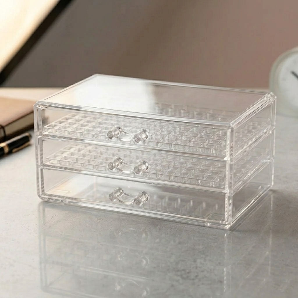 Empty Box (Small) Transparent Mini Storage Organizer Box for Jewelry, Nail Art & Craft Accessories