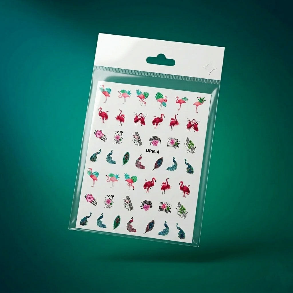 Flamingo & peacock theme Water Decals