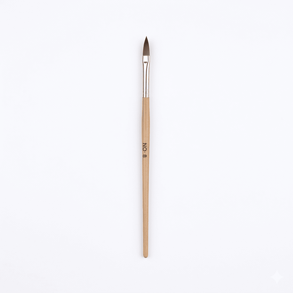 Acrylic Wooden Handle Nail Brush No. 12, No. 10 & No. 8 Professional Acrylic Nail Extension Brush Set