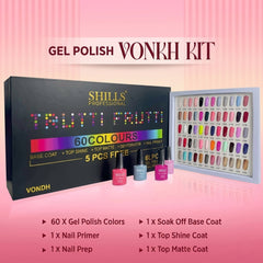 Vondh Gel Polish Kit Shills Professional | 60+5 Color UV/LED Gel Nail Polish Collection