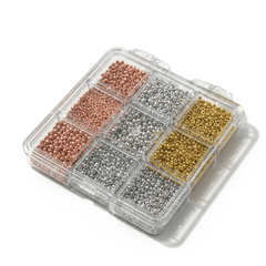 Mix Pearls 9 Grid Box for Nail Art Decoration | Multi Size Pearl Beads Set
