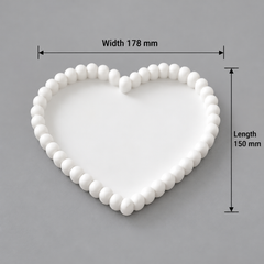 White Heart Shaped Beaded Tray | Nail Art Accessories & Jewelry Organizer