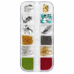 ND6 Navratri Nail Art Charms Set (12 Grid) | Traditional Festival Nail Decoration Charms for Nail Art