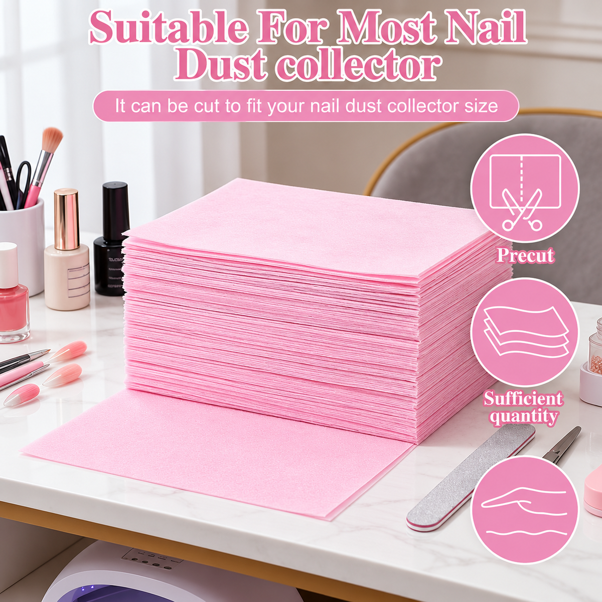 Pink Nail Wipes 10 Pcs Pack | Nail Art Cleaning Wipes for Salon & Manicure