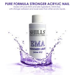 Slow Dry Monomer Liquid for Acrylic Nails – EMA Acrylic Nail Extension Liquid Salon SHILLS Professional