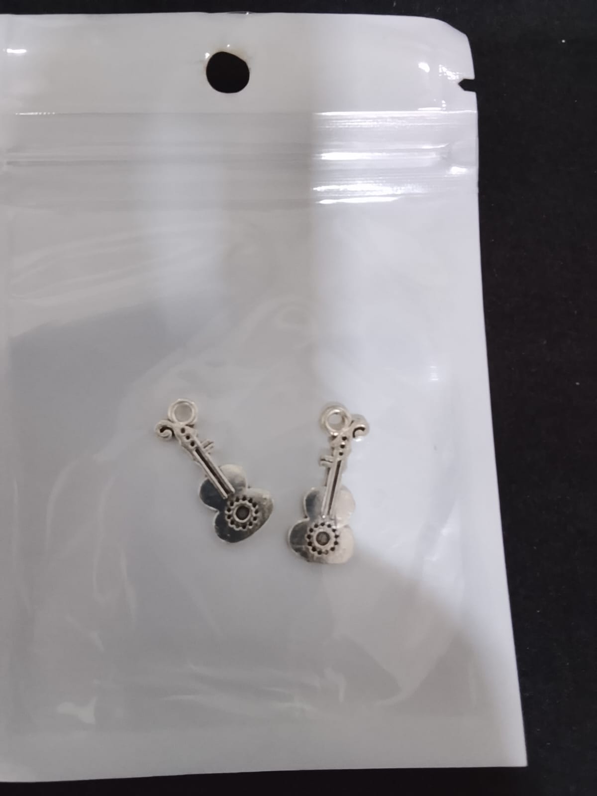 Silver Guitar Nail Charms – 3D Romantic Nail Art Decoration Accessories