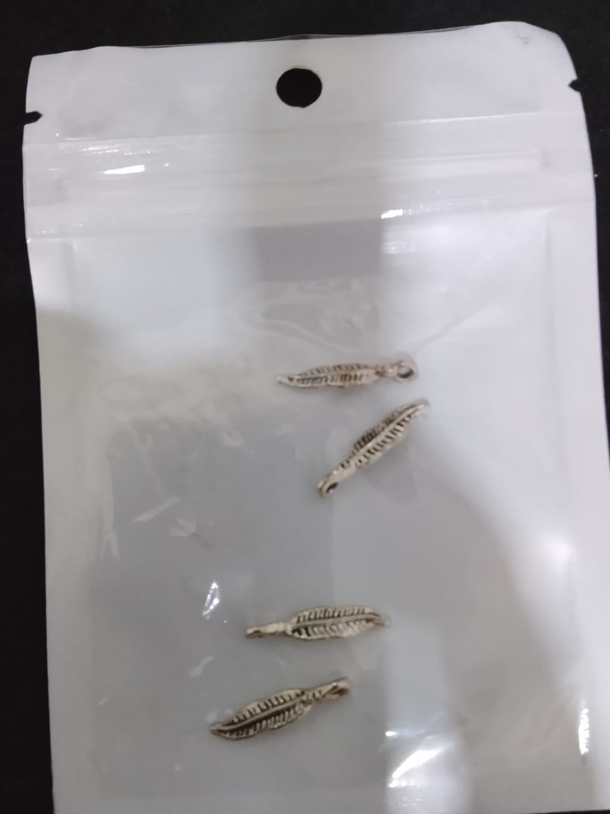 Silver Feather Nail Charms – 3D Metal Leaf Feather Nail Art Accessories