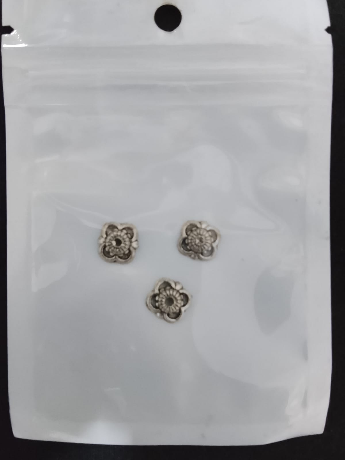 Silver Floral Nail Charms – 3D Vintage Flower Nail Art Decoration Accessories