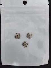 Silver Floral Nail Charms – 3D Vintage Flower Nail Art Decoration Accessories