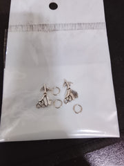 Silver Rose Dangle Nail Charms – 3D Floral Nail Art Decoration Accessories