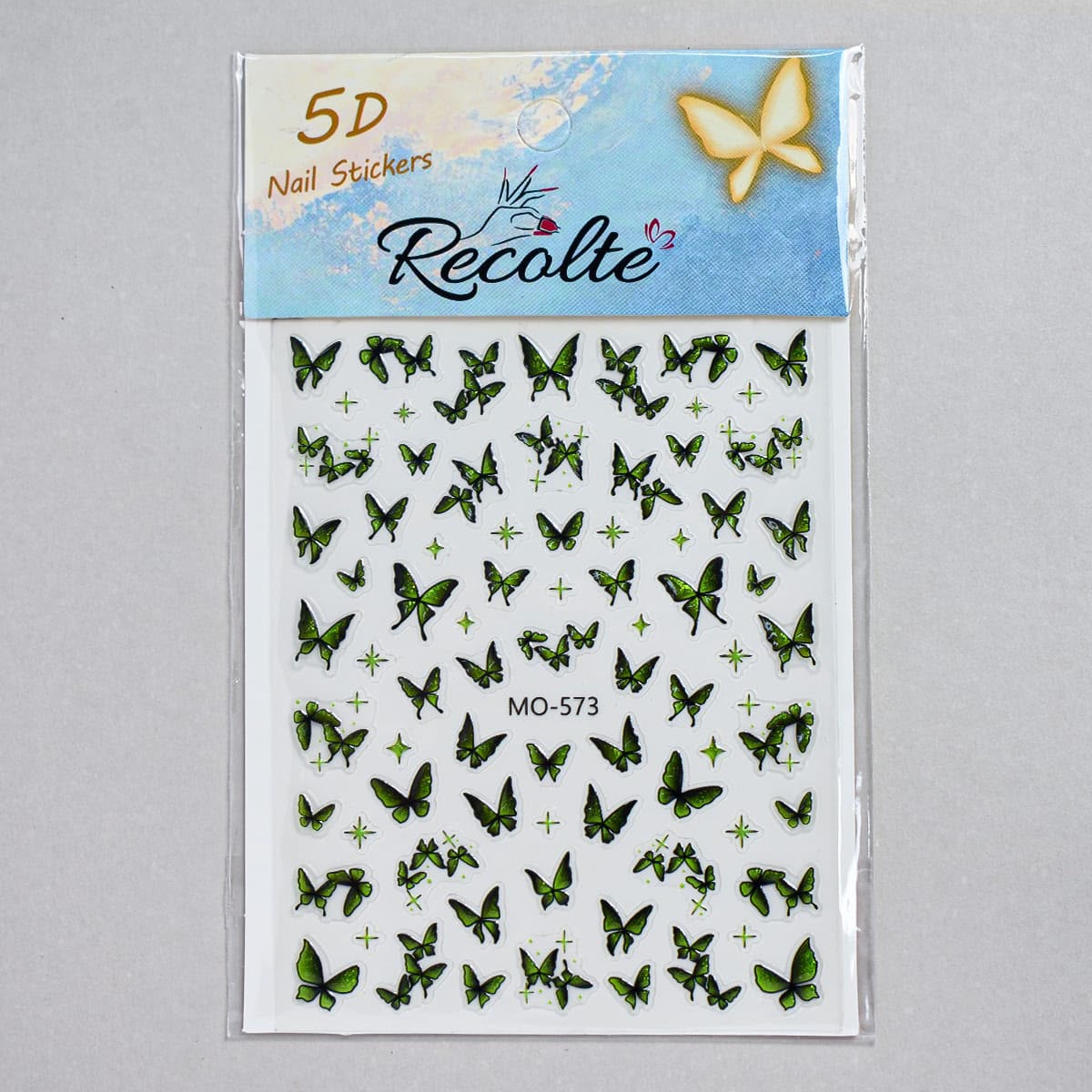 5D Green Butterfly Nail Art Stickers Recolte