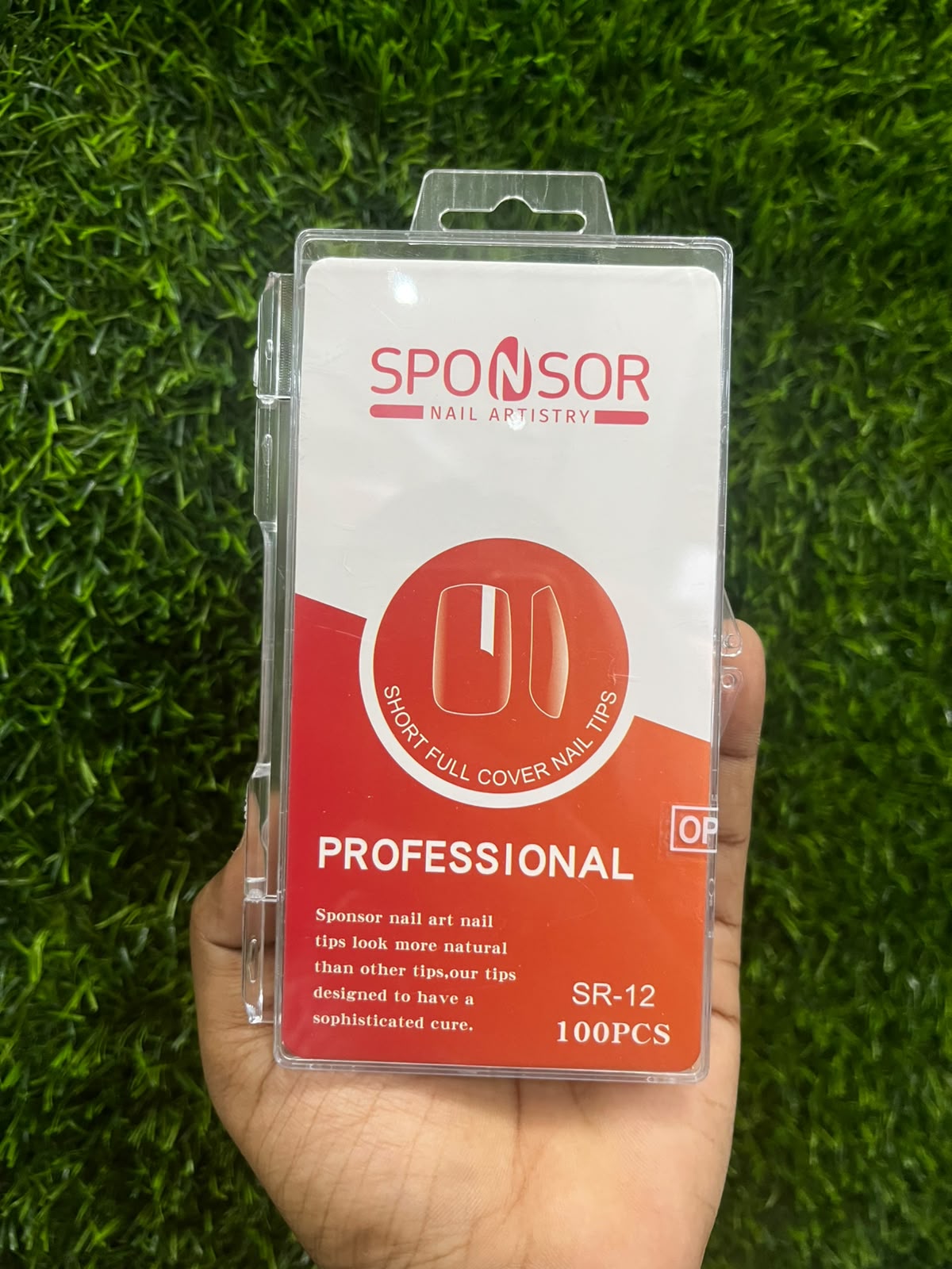 Short Full Cover Nail Tips Sponsor SR-12 – 100 PCS | Professional Nail Extensions