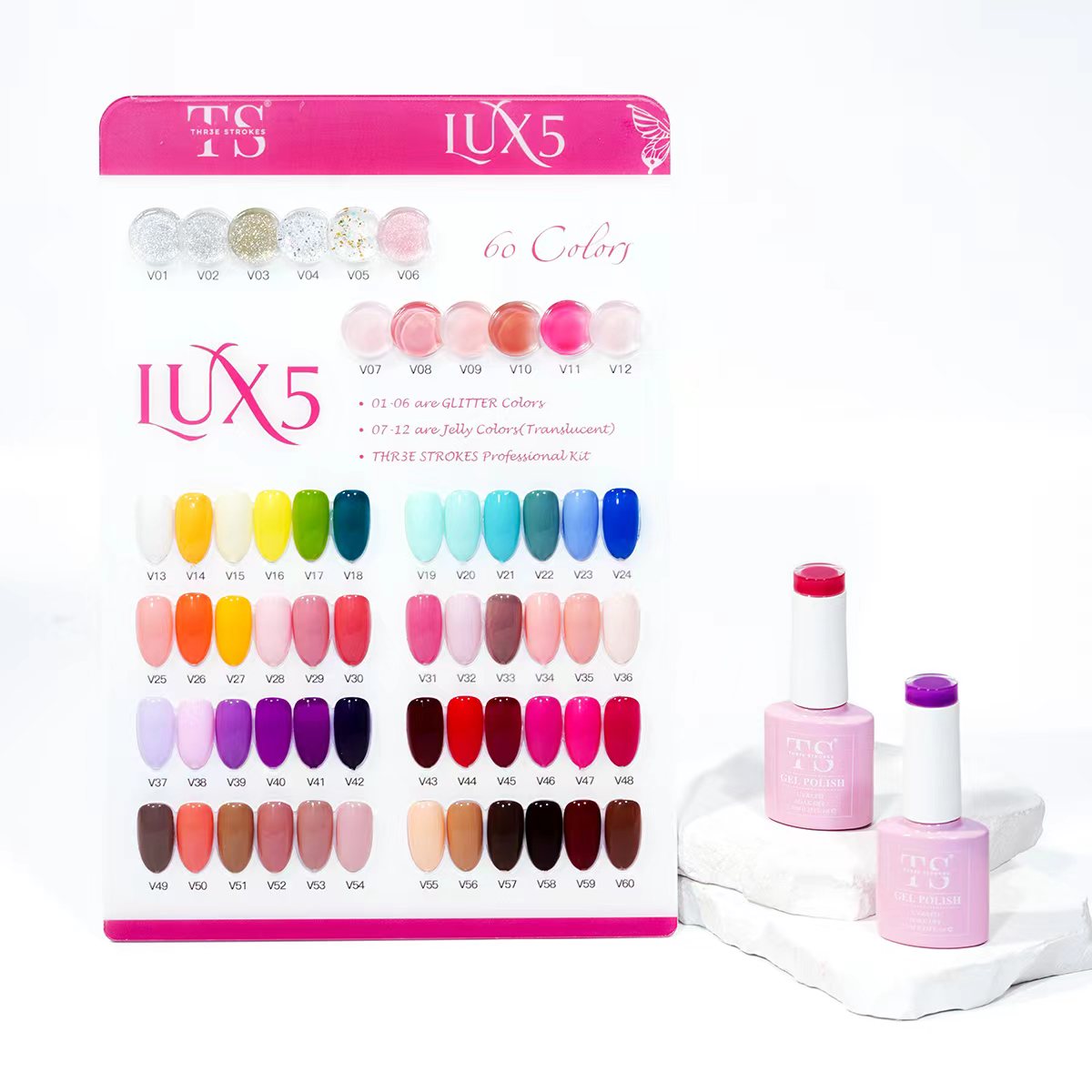 LUx5 7.5ml Gel polish kit (60+5 pcs set) TS Thr3e Strokes