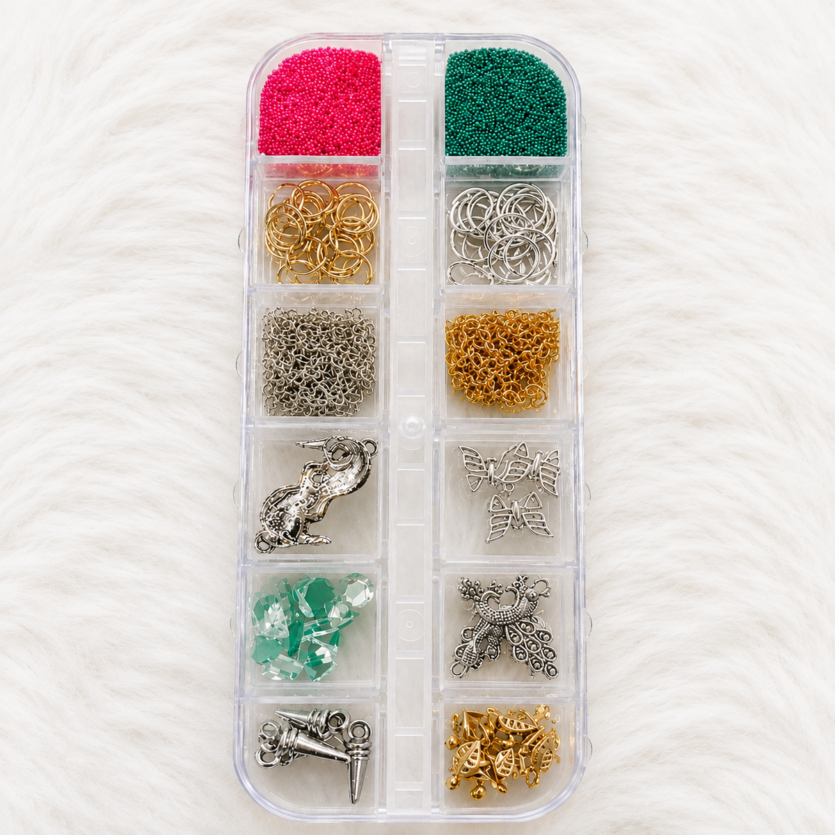 ND1 Navratri Nail Art Charms Set (12 Grid) | Traditional Festival Nail Decoration Charms for Nail Art