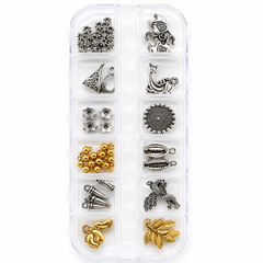 ND9 Navratri Nail Art Charms Set (12 Grid) | Traditional Festival Nail Decoration Charms for Nail Art