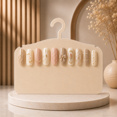White Acrylic Nail Display Hanger for Press-On Nails | Fake Nail Display Stand