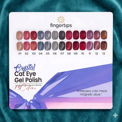 Crystal Cat Eye Polish Set 10ml Fingertips | Magnetic UV LED Soak-Off Cat Eye Polish