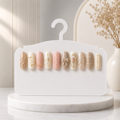 White Acrylic Nail Display Hanger for Press-On Nails | Fake Nail Display Stand ( 5pis )