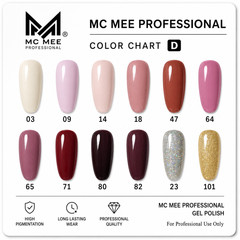 Chart-D 12pcs Set MC MEE Professional Gel Polish Collection | Gel Polish Mini Set for Home Use or Beginner