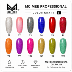 Chart-F 12pcs Set MC MEE Professional Gel Polish Collection | Gel Polish Mini Set for Home Use or Beginner