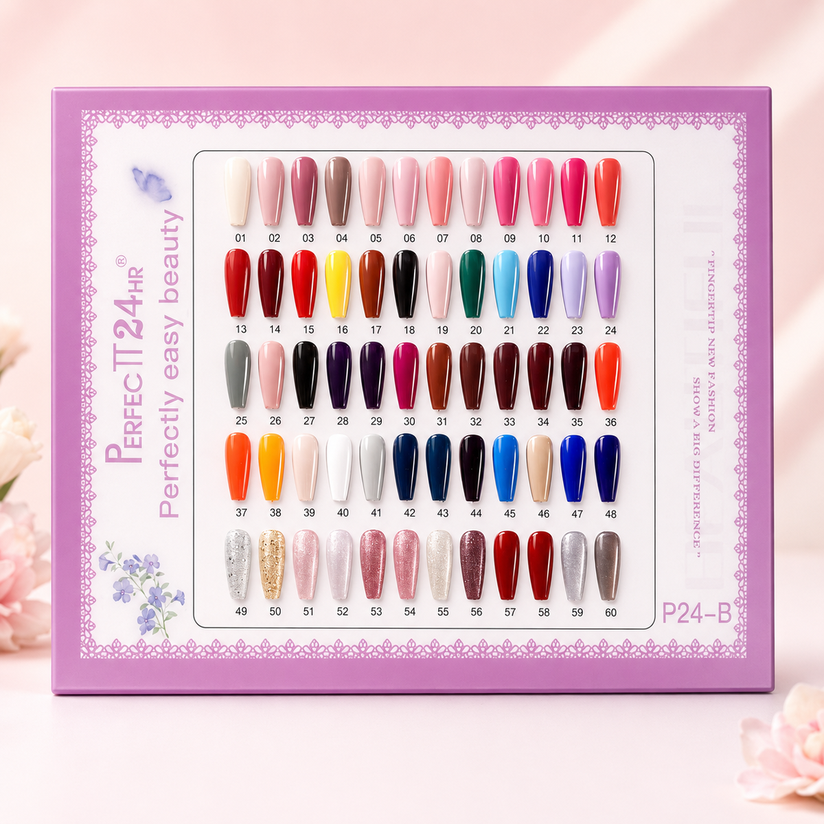 P24-B 60+5 Gel Polish Set Perfectt 24hr | 8 Glitter & 2 Cat Eye Gel Polish Display